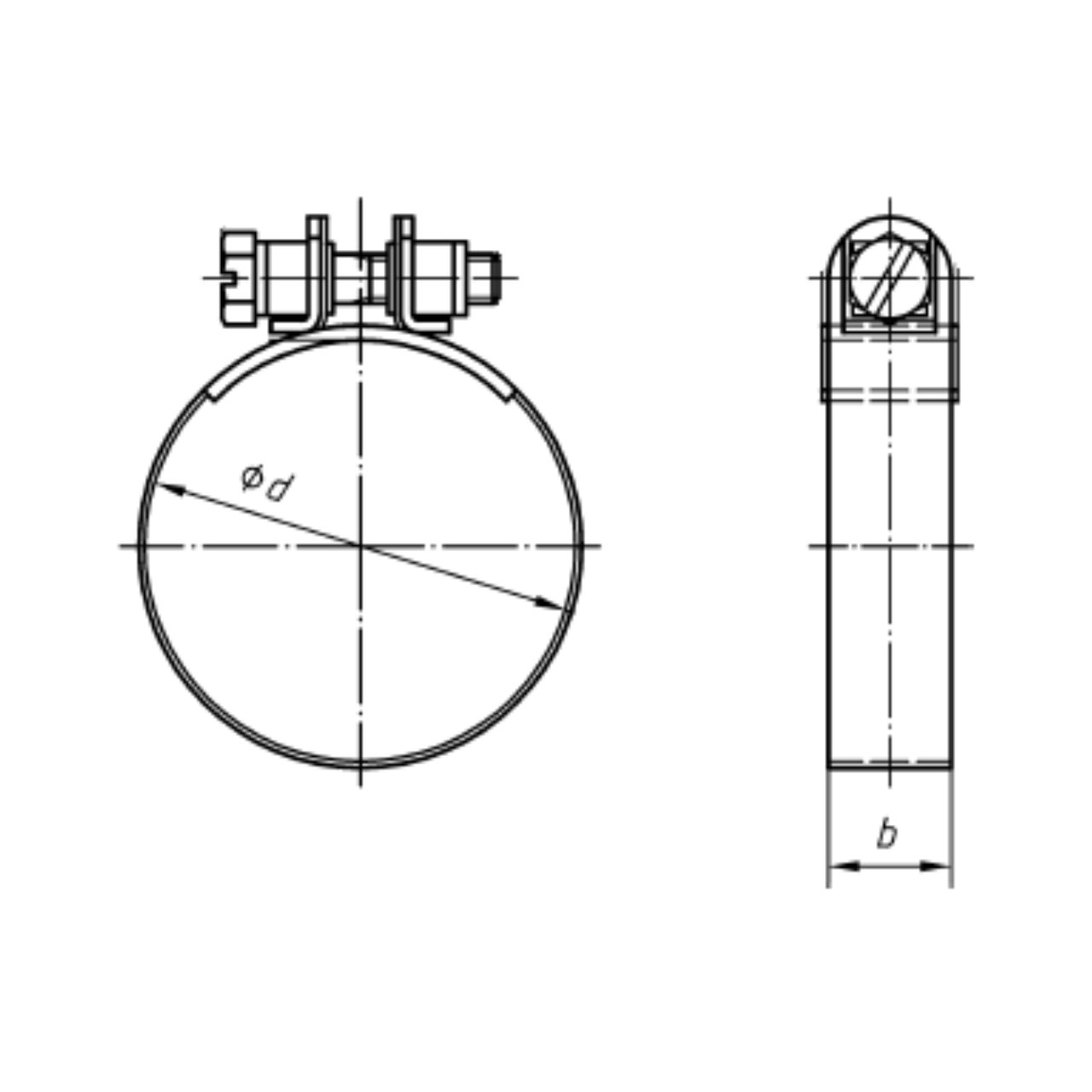 Spannbackenschelle mit 9 - 10 mm Spannbereich, 9 mm Bandbreite, W1, DIN 3017-2